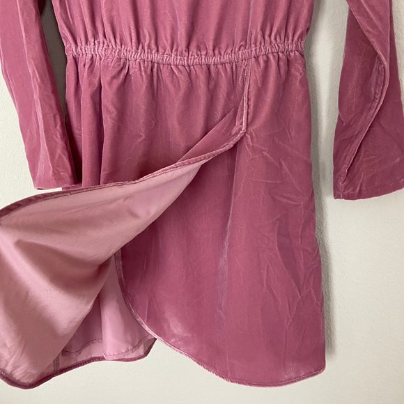J. Crew Pink Velvet Tulip Hem Dress Balletcore Size 00 - Picture 5 of 11
